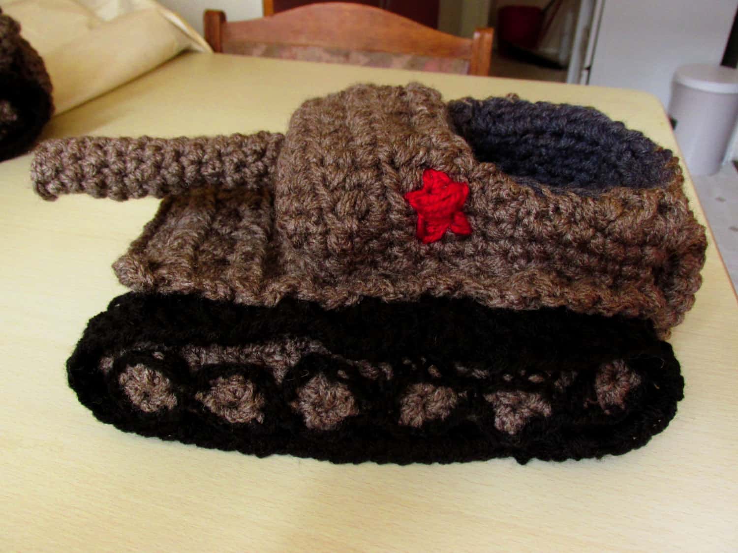 Panzer Tank Crochet Slippers Gray Unique Footware