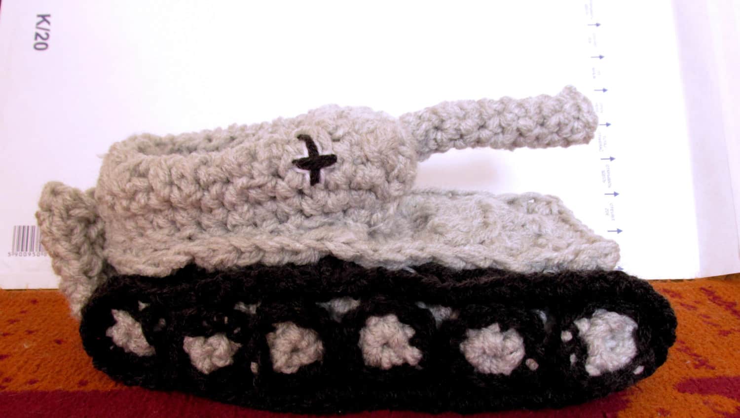 Panzer Tank Crochet Slippers White Footware