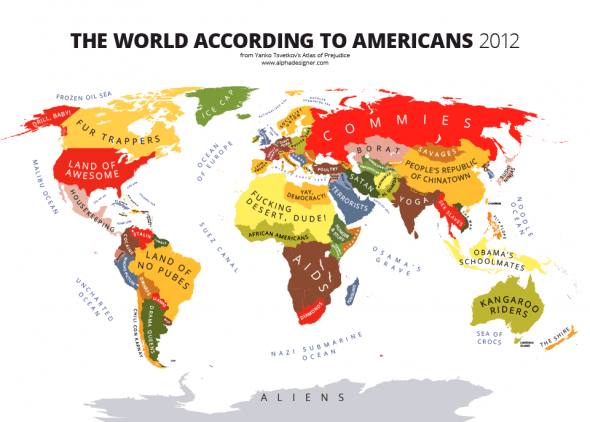 The World According to Americans Poster Cool College Room Decor to Buy The World According to Americans Poster Cool College Room Decor to Buy