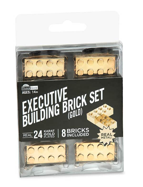 Thinkgeek Executive Building Brick Set Gold Buy Unique Gift Idea