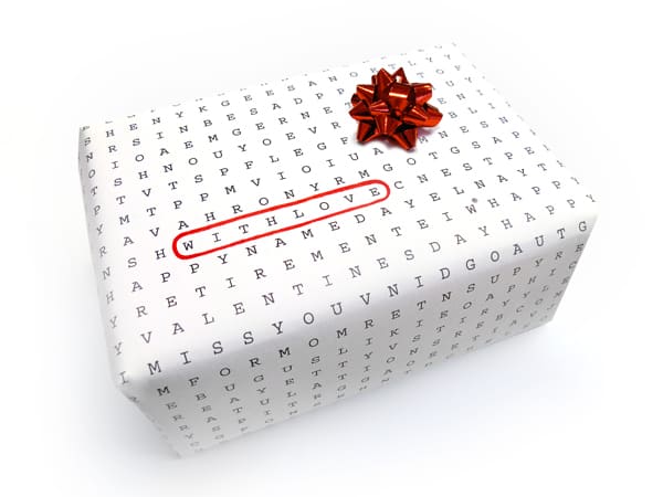 Wordless Wrap Word Search Gift Wrapper Buy a Unique Gift Packaging