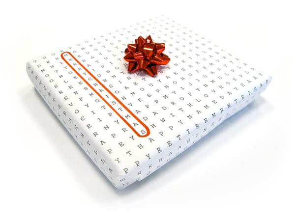 Wordless Wrap Word Search Gift Wrapper Buy a cool Christmas Wrap