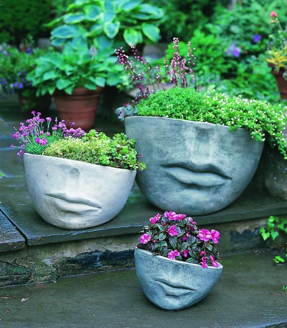 Campania International Faccia Cast Stone Planter Cool Garden Stuff to Buy Campania International Faccia Cast Stone Planter Cool Garden Stuff to Buy
