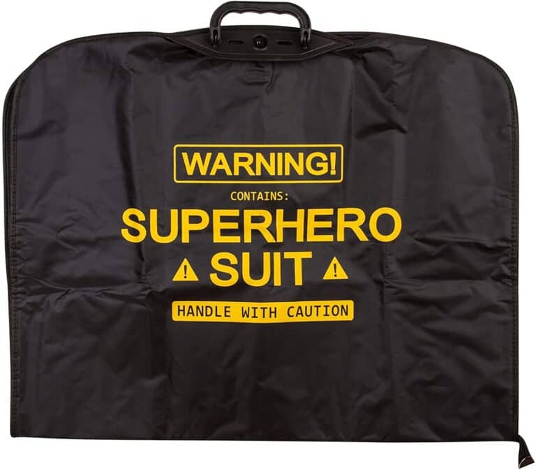 Superhero Suit Bag Carrier Funny Warning Sign