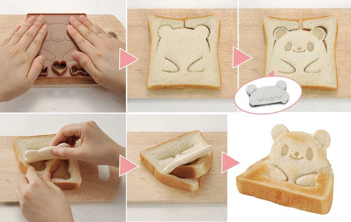 Arnest Teddy Bear Toast Stamp Cute Food Design