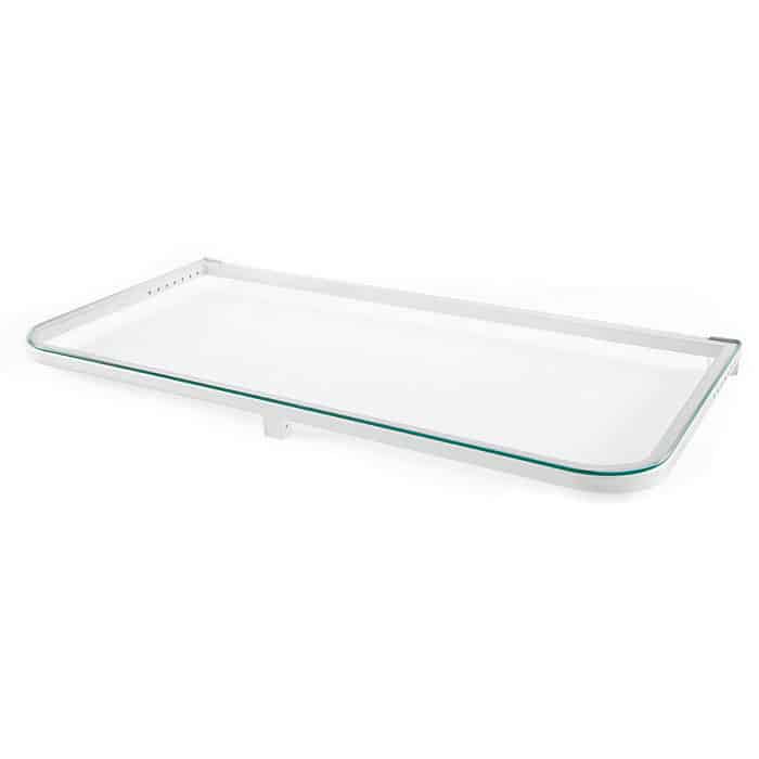DeckMATE-Rail-Tray-White-Metal-Frame- Tempered Glass