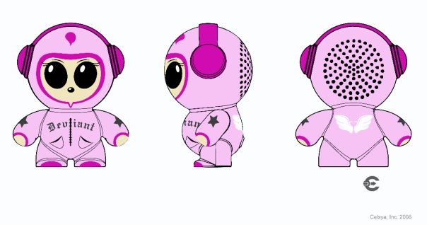 Mobi Headphonies Portable Speakers Pink Novelty Toy Drawing