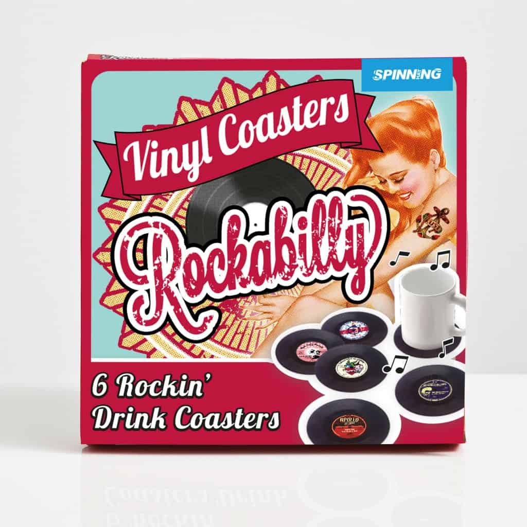 Spinning Hat Rockabilly Vinyl Coasters Retro Gift Idea