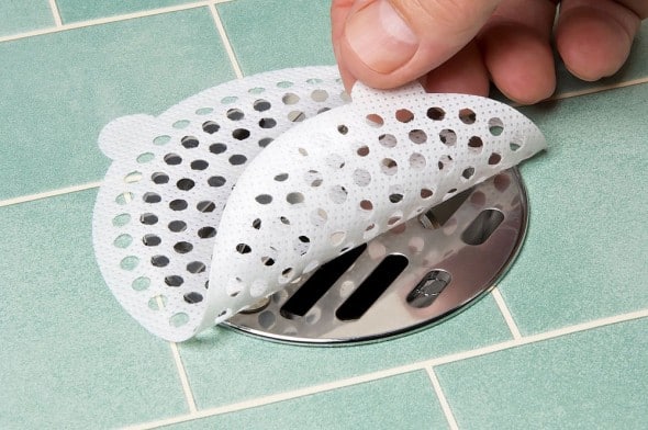 Disposable Peel and Stick Hair Traps Prevent Bathroom Clogs Disposable Peel and Stick Hair Traps Prevent Bathroom Clogs