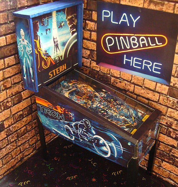 Pinball Arcade Miniature Pinball Table Tron Retro Memorabilia