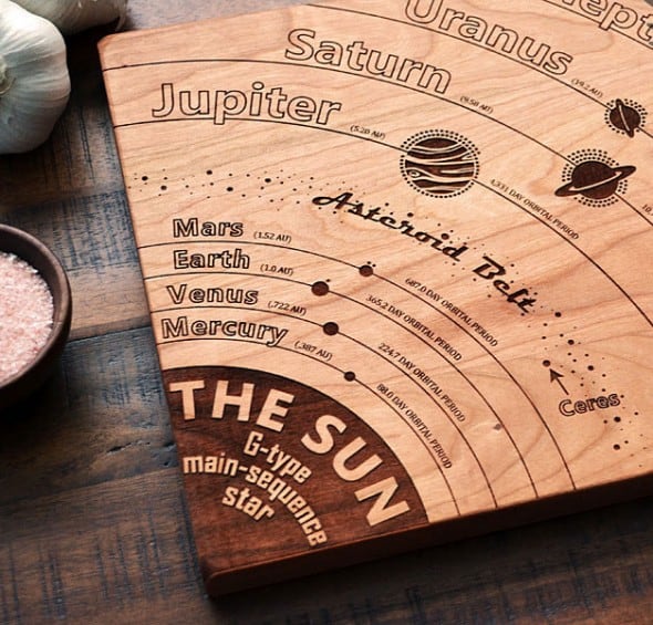 Elysium Woodworks Solar System Diagram Cutting Board Cool Geeky Kitchen Tool Elysium Woodworks Solar System Diagram Cutting Board Cool Geeky Kitchen Tool