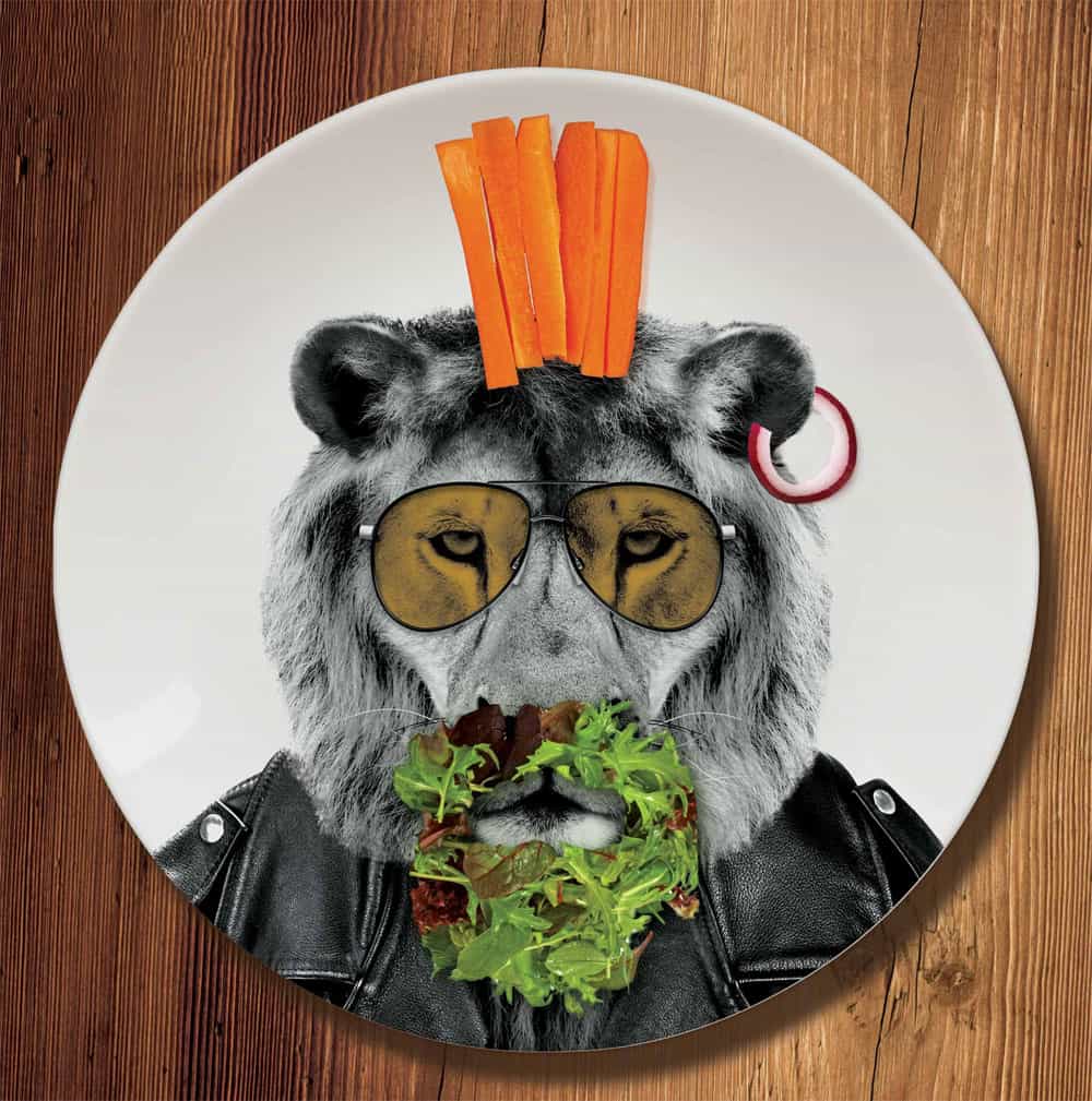 Mustard Wild Dining Dinner Plate  Cool Lion Design