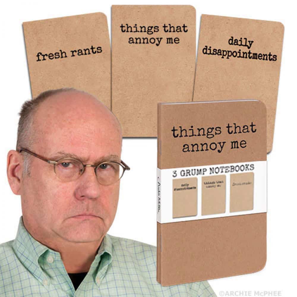 Accoutrements Things That Annoy Me  3 Grump Notebooks Old Man