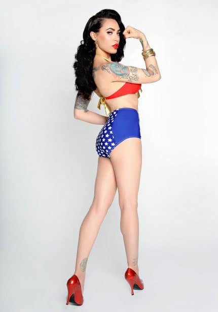 Pinup Girl Clothing Wonder Woman Two Piece Bikini Set Retro Sexy