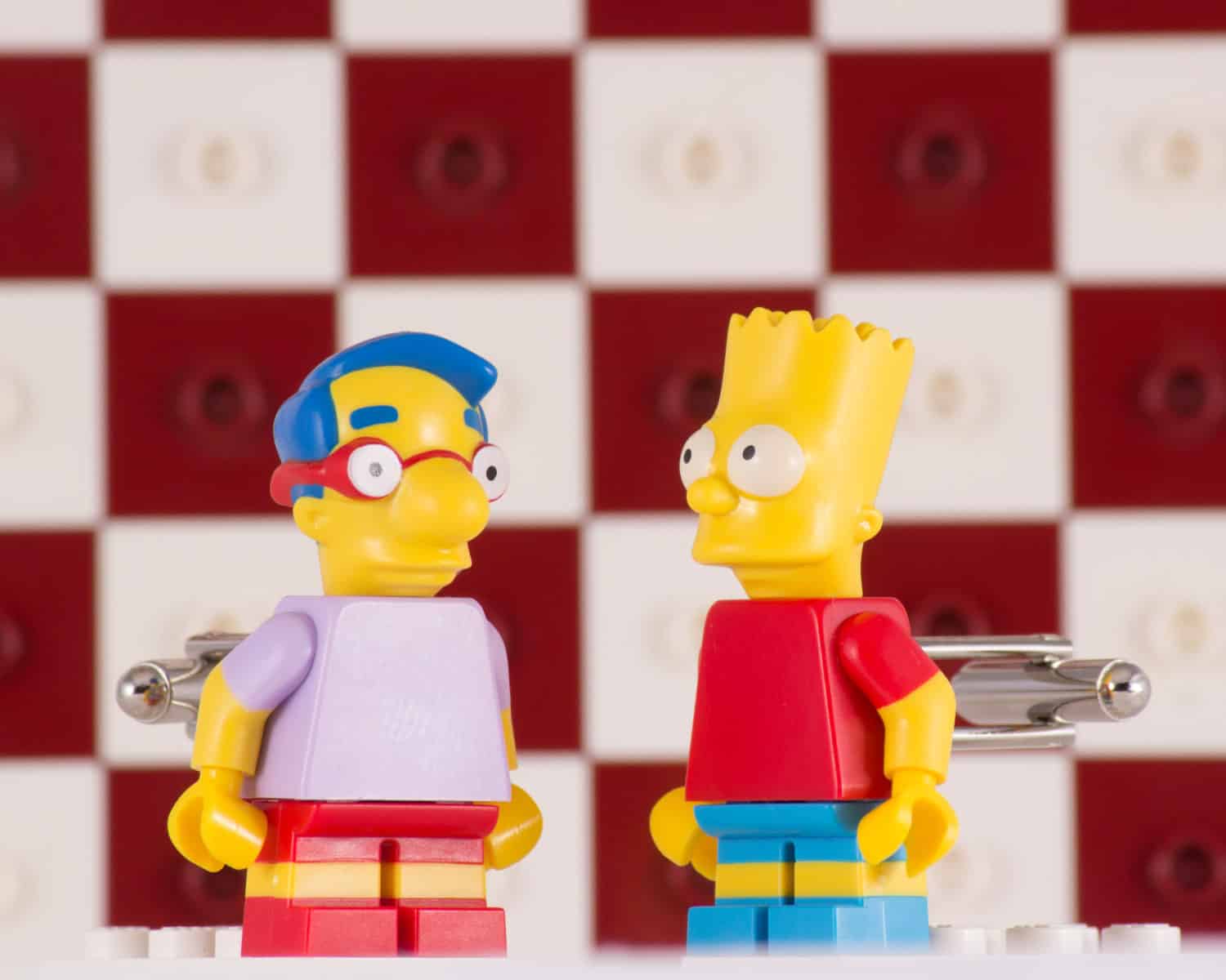Bart and Millhouse Simpsons Lego Cufflinks Funny Fashion Accessory
