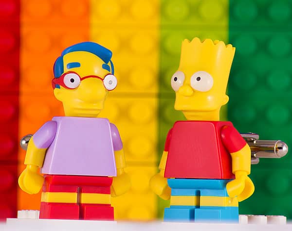 Bart and Millhouse Simpsons Lego Cufflinks Trendy Men Fashion