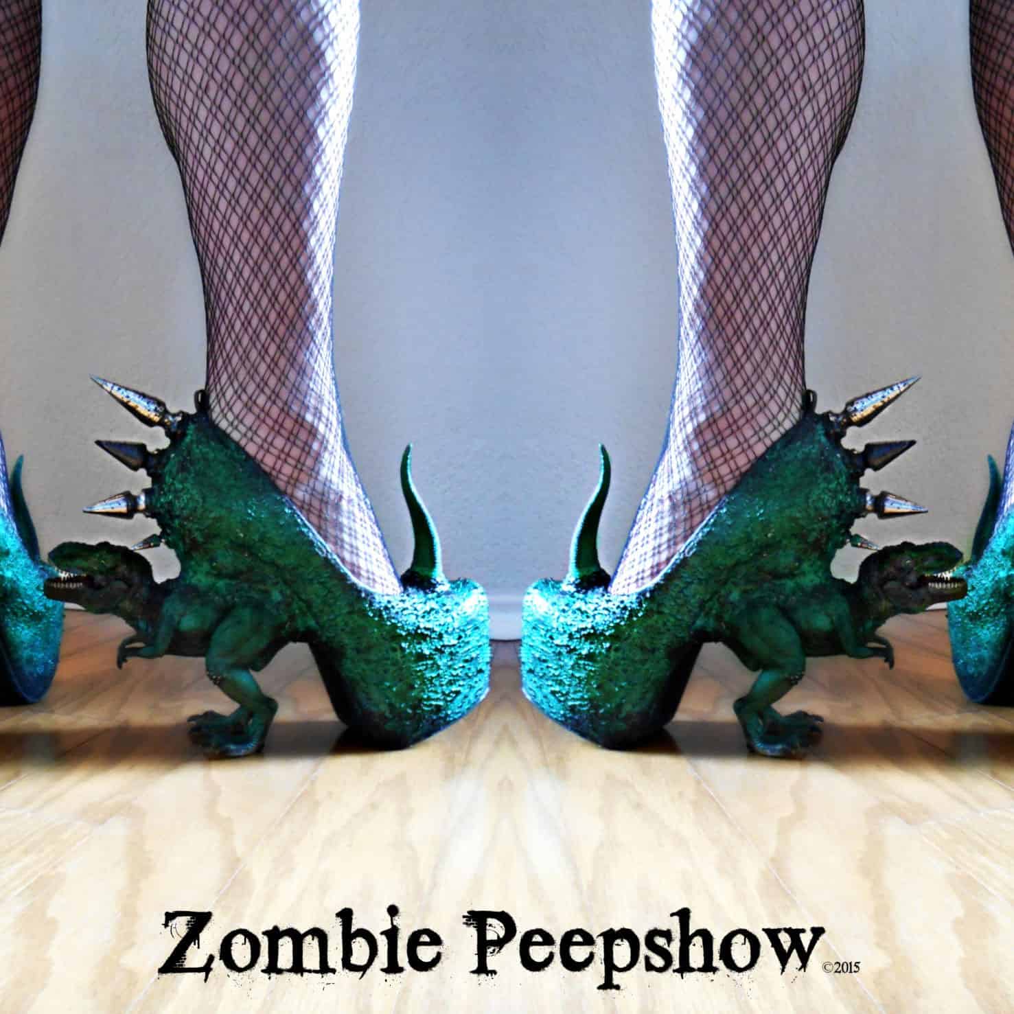 Zombie Peepshow T-Rex Dinosaur Spike Heels Rocker Chic Shoes