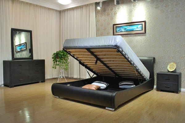 Greatime Bed with Hidden Storage Space Ideal for Apartments