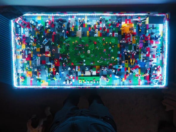Legotings Handmade Lego Table with over 250 Mini Figures Functional Artwork Legotings Handmade Lego Table with over 250 Mini Figures Functional Artwork