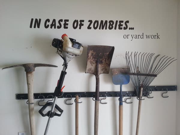 Scribbles on a Wall In Case Of Zombies Wall Decal Funny Stickers