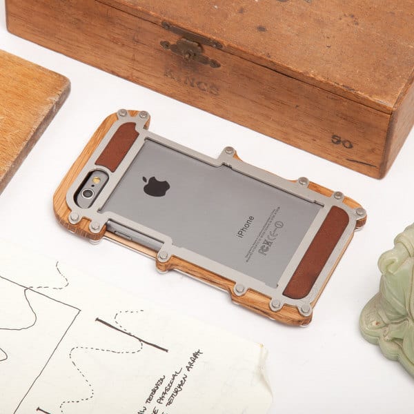 Stone Jelly Wood with Steel Frame iPhone Case Cool Gift to Buy for Teenagers