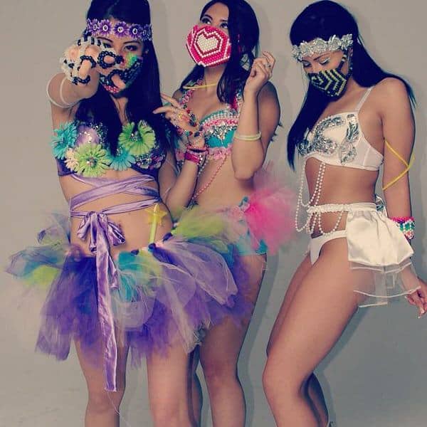 Kandi Gear Pink Hearts Kandi Mask Girl Rave Party Accessory to BUy