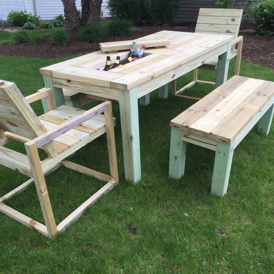 Repurposed by Rob Patio Picnic Table Drink Coolers Cool Furniture