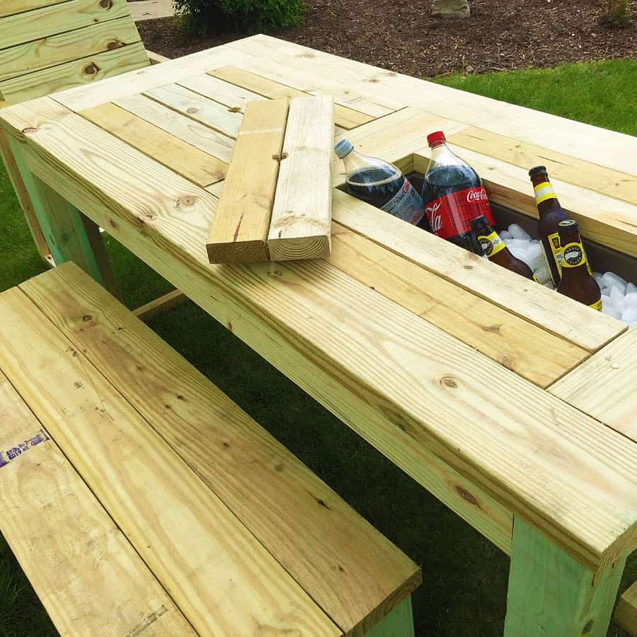 Repurposed by Rob Patio Picnic Table Drink Coolers Hidden Storage
