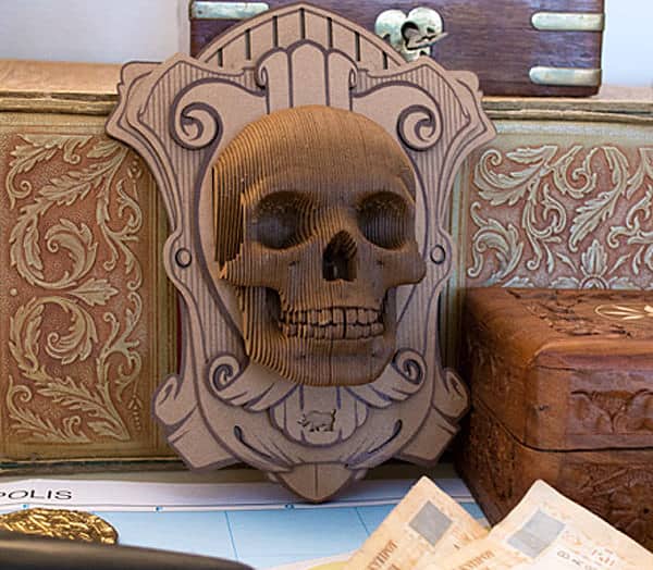 Cardboard Safari Vince Wall Mounted Human Skull Cool Man Cave Trophy