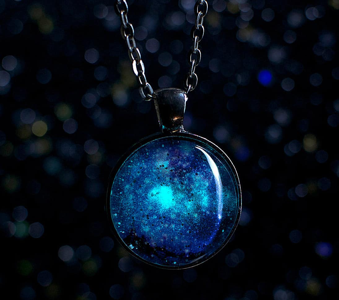 Hexafauna Glow in the Dark Galaxy Necklace Cute Fahion Accessory