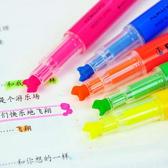 Kokuyo Beetle Tip 3-Way Highlighter Pen Cool Markers to Buy for School Kokuyo Beetle Tip 3-Way Highlighter Pen Cool Markers to Buy for School