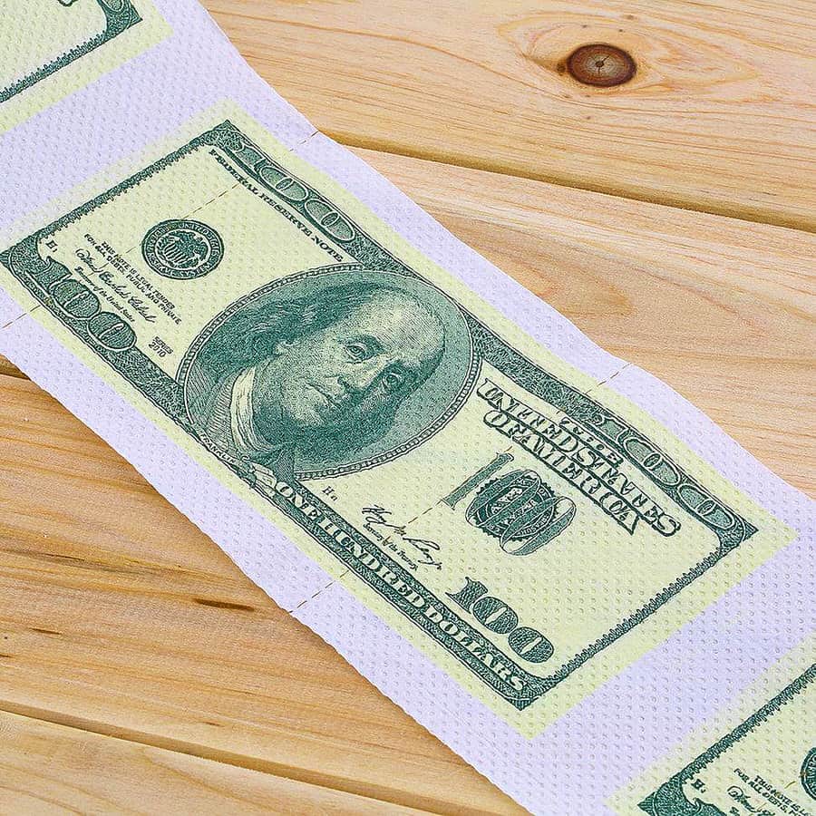 One Hundred Dollar Bill Toilet Paper Fun Product to Buy