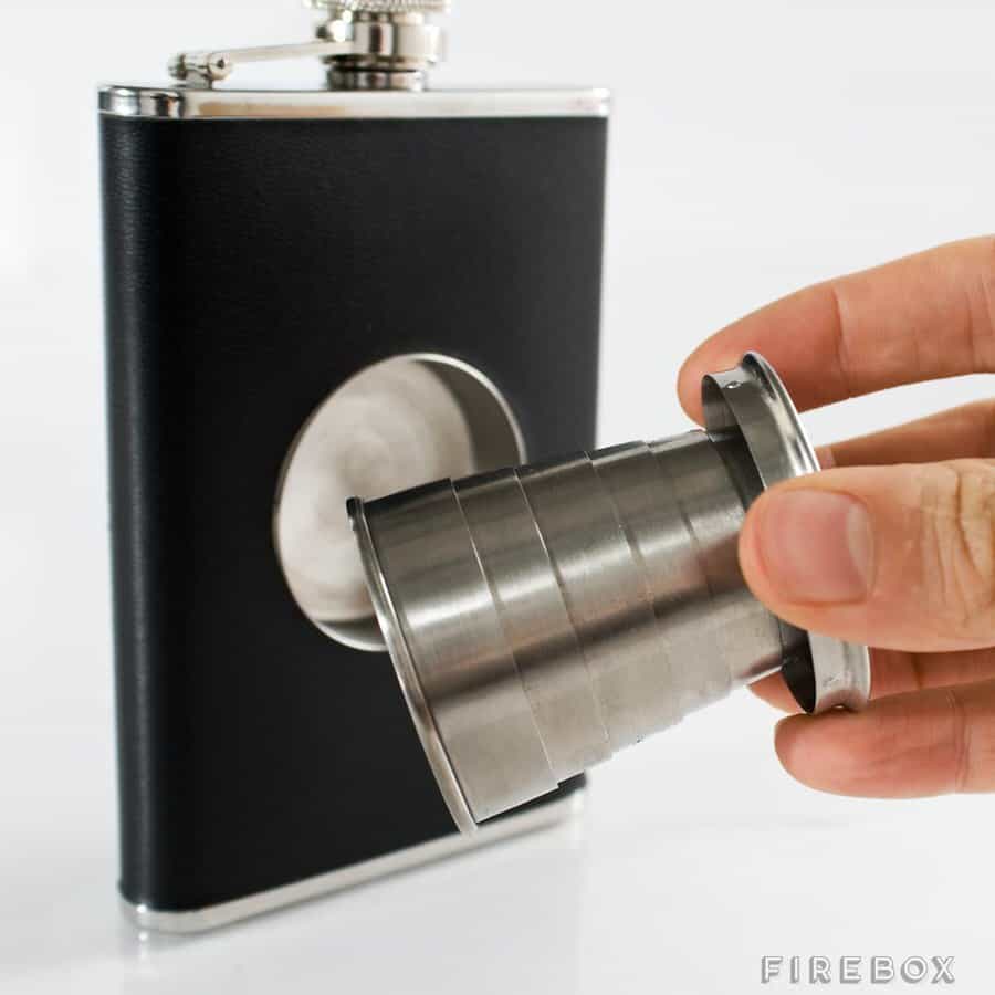 Stone Cask Shot Flask Mini Foldable Cup