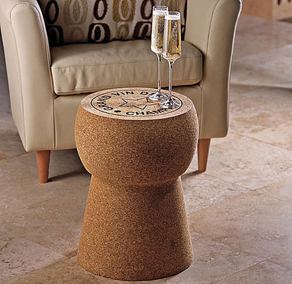 The Wine Enthusiast Giant Champagne Cork Stool and Table Trendy Furniture