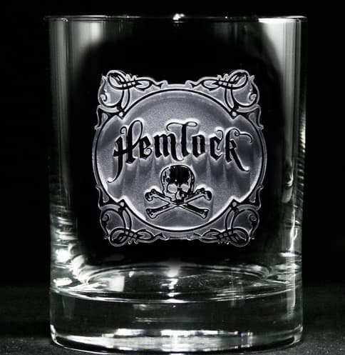 Crystal Imagery Name your Poison whisky Glass Cool Dad Gift Idea Hemlock