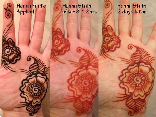 Electronic Girl Glow in the Dark Henna Kit Before and After