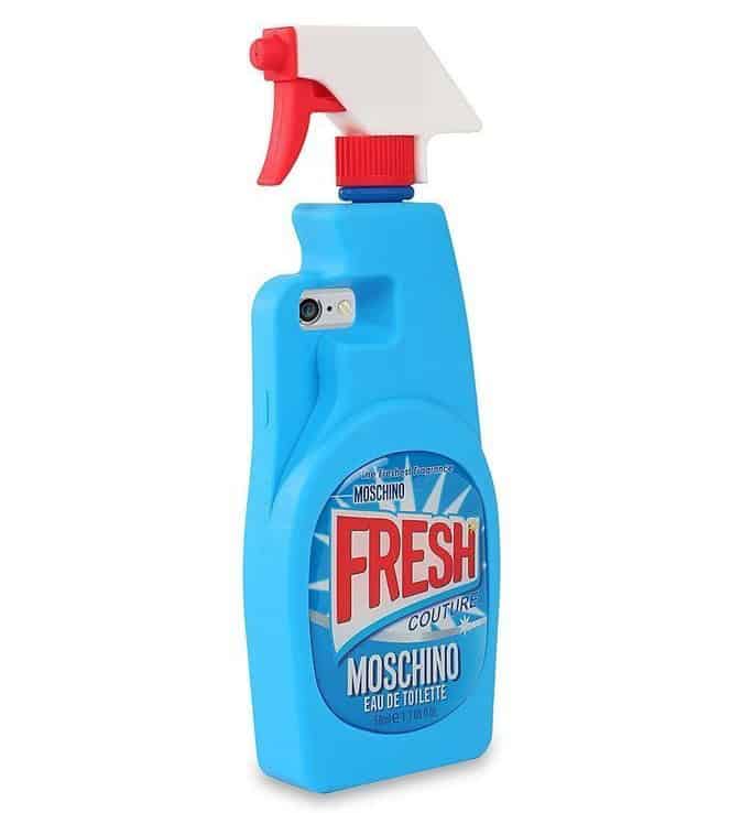 Moschino Cleaning Spray Bottle iPhone Cover Blue