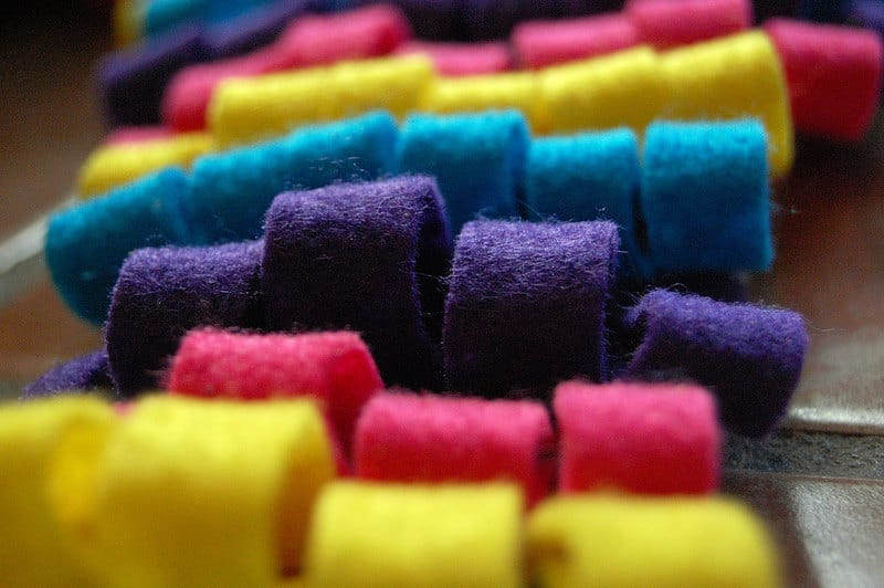 Some Rabbits Felt Piñata Skin Rug Colorful Loops