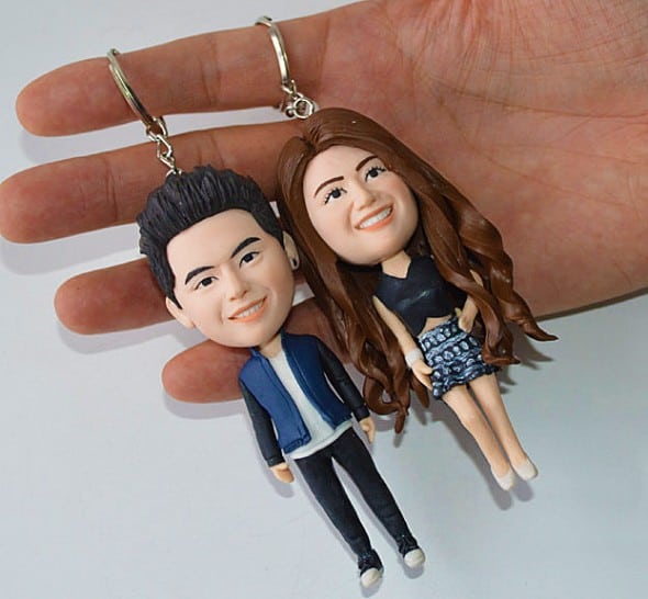 Vivan Topper Studio Personalized Couple Keychain Vivan Topper Studio Personalized Couple Keychain