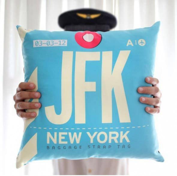 Airportag JFK Throw Pillow Cool Things to Buy Her Airportag JFK Throw Pillow Cool Things to Buy Her