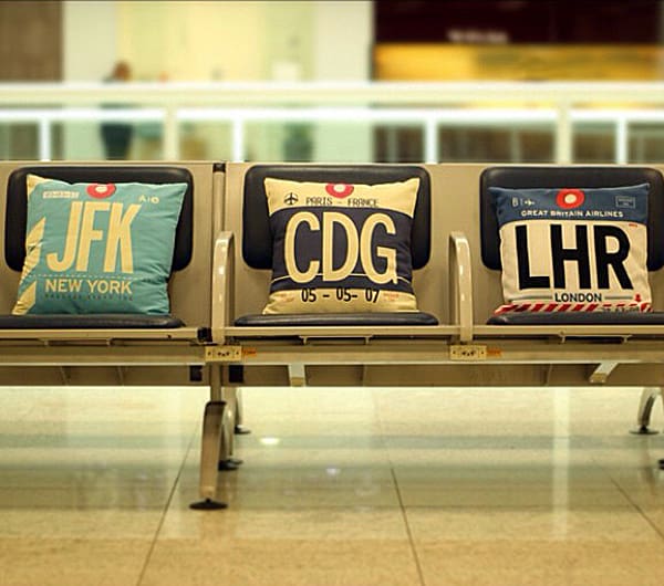 Airportag JFK Throw Pillow Gift Idea for Travelers