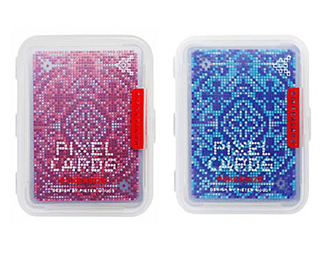 Kikkerland Pixel Playing Cards Red and Blue