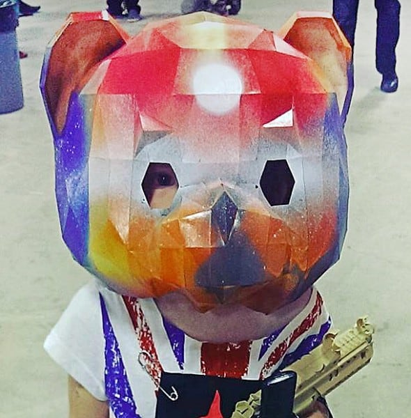 RPS Creations Teddy Bear Mask Paper Costume RPS Creations Teddy Bear Mask Paper Costume