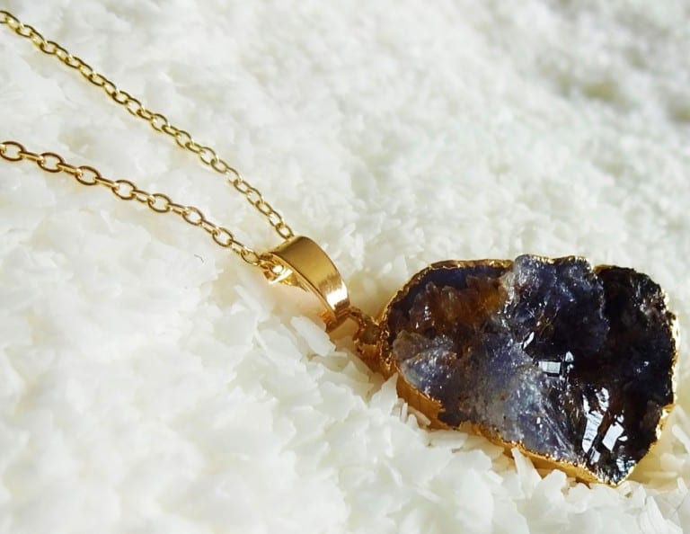 Shimmer Me This Druzy Natural Gemstone Necklace Cool Fashion Stuff to Buy Her