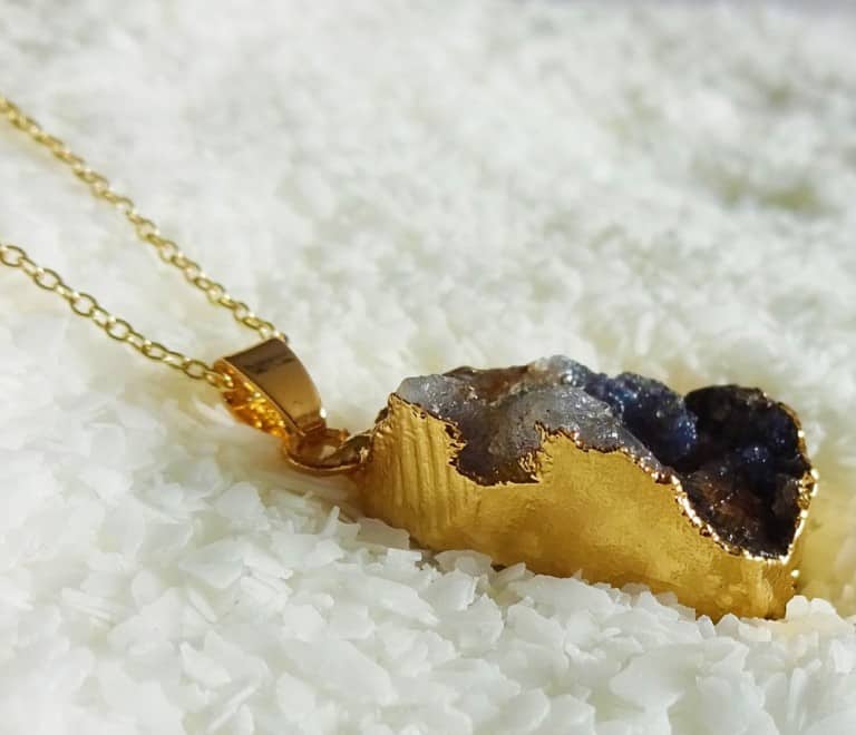 Shimmer Me This Druzy Natural Gemstone Necklace Unique Fashion Accessory to Buy