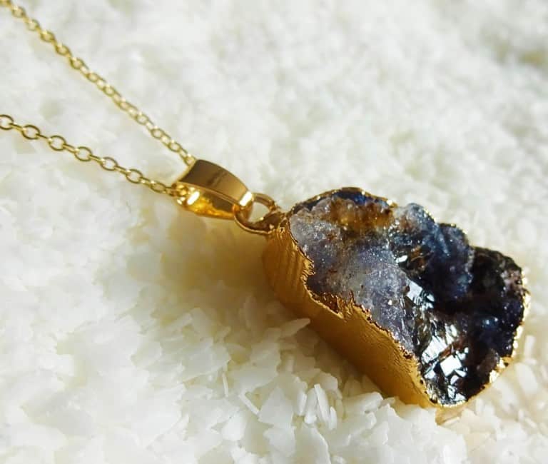 Shimmer Me This Druzy Natural Gemstone Necklace Unique Gift to Buy for Her