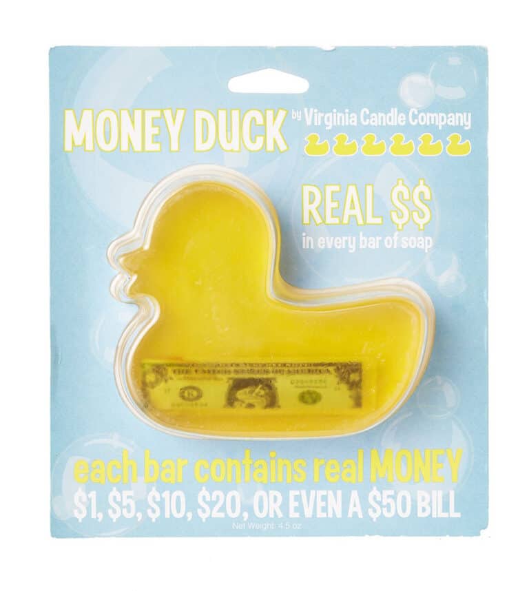 Virginia Candle Duck Money Soap Real Cash Inside