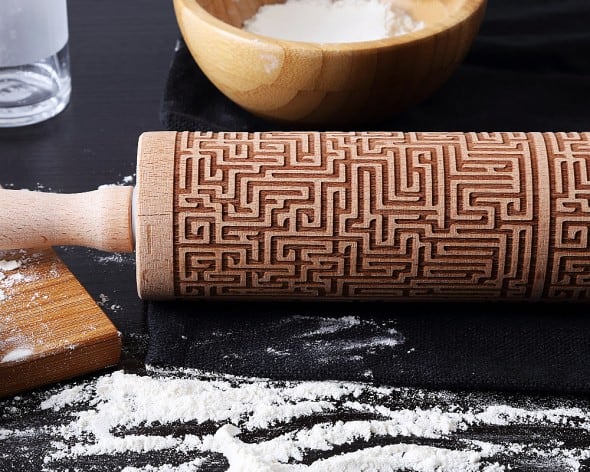 Elegance in Mud Maze Engraved Rolling Pin Cool Kitchen Gadget to Buy Elegance in Mud Maze Engraved Rolling Pin Cool Kitchen Gadget to Buy