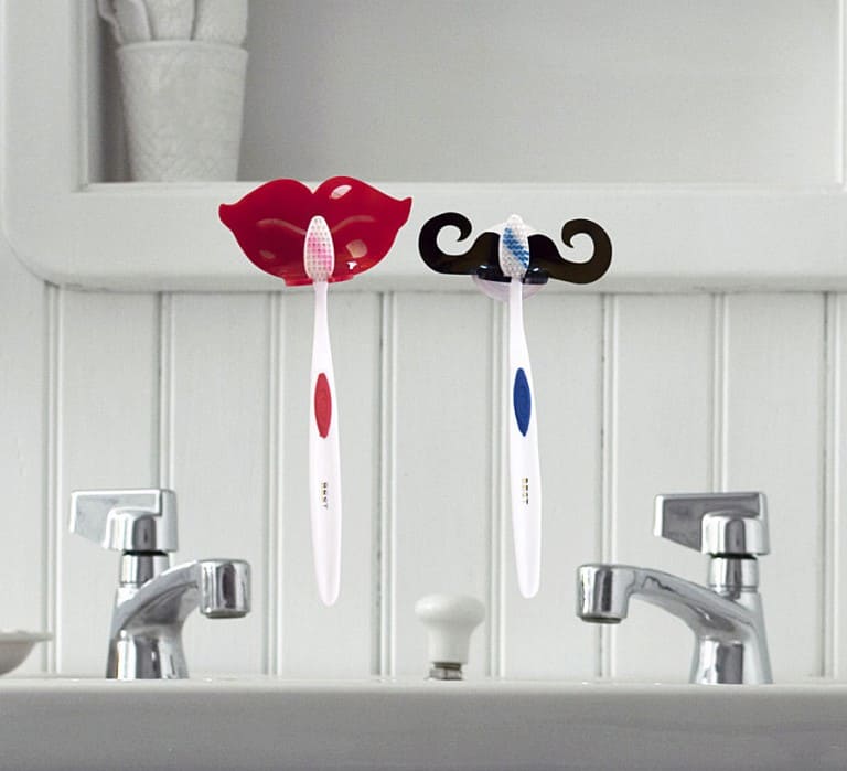 Sheyne Lips and Mustache Toothbrush Holder Gift Ideas For Newly Weds