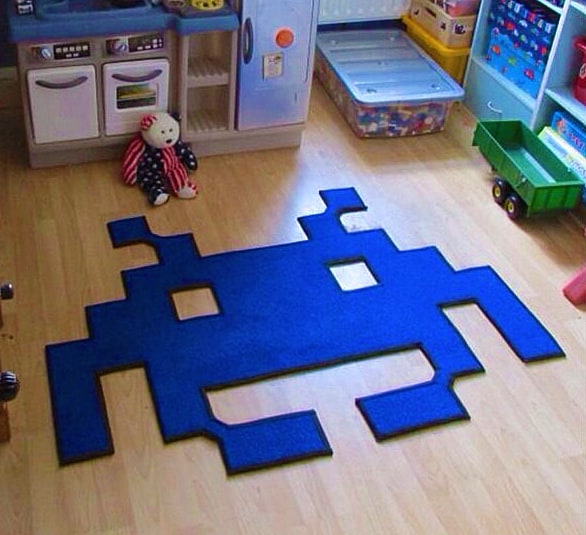 Space Invaders Mats Space Invader Shaped Rug Cool Geek Gift Idea to Buy